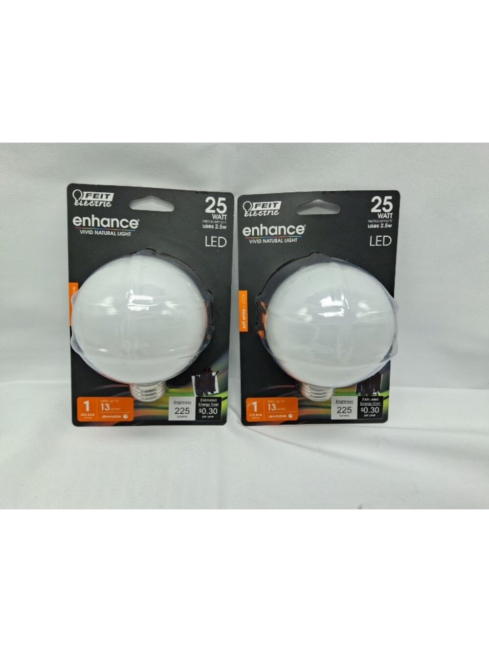 2 Feit Electric Enhance 25W LED Replacement Light Bulb, Soft White 350 Lumens